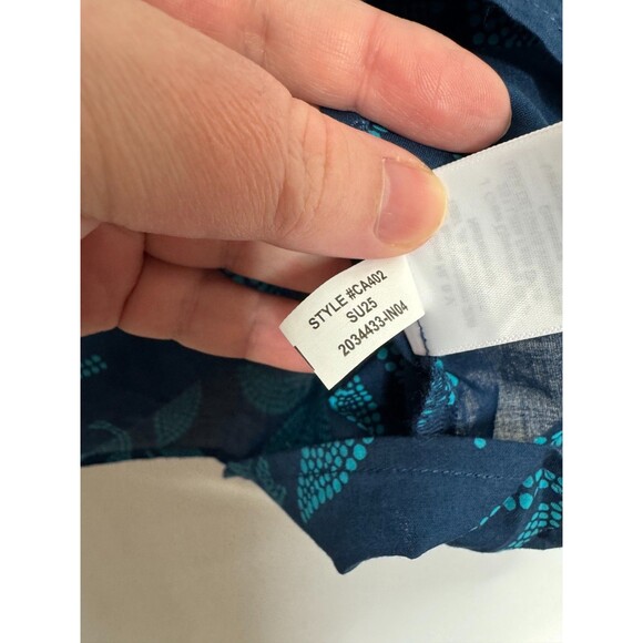 J.Crew Large Flutter Sleeve Top Seaport Blue Cenote Cotton Short Sleeve NWT - Picture 9 of 13